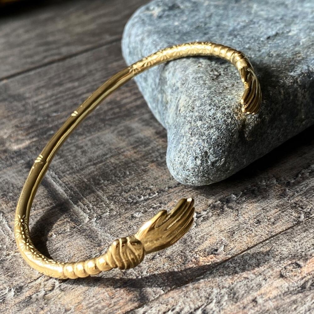 NEW Antique Gold Hand Cuff Bracelet